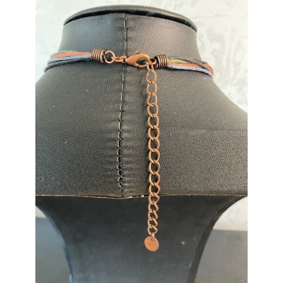 Handcrafted Beaded Necklace With Colorful Fringe & Adjustable Chain - Picture 5 of 5